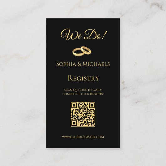 Zwart en Goud-Trouwringen-Registry Visitekaartje (Voorkant)