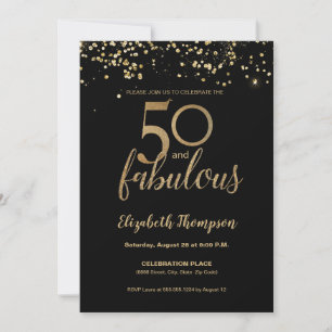 Zwart en goud typografie 50 en fantastisch kaart