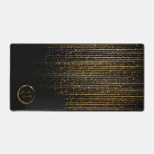 Zwart en goud vallende sterren bureaumat (Voorkant)