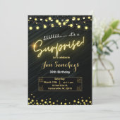 Zwart en goud verrassingsbudget uitnodiging QRcode (Staand voorkant)