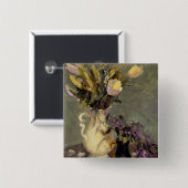 Zwart en goud vierkante button 5,1 cm (Voorkant /achterkant)