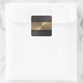 Zwart en goud vierkante sticker (Tas)