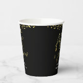 Zwart en Goud Vijftig en Fabulous 50ste verjaardag Papieren Bekers (Links)