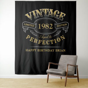 Zwart en goud vintage verouderd tot perfecte verja wandkleed