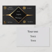 Zwart en goud Visitekaartje (Voorkant / Achterkant)