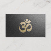 Zwart en goud voorzien van de inscriptie OM-symboo Visitekaartje (Voorkant)