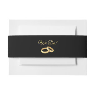 Zwart en Goud-We Do-Wedding Uitnodigingen Wikkel
