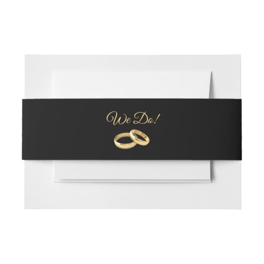 Zwart en Goud-We Do-Wedding Uitnodigingen Wikkel (Voorkant Voorbeeld)
