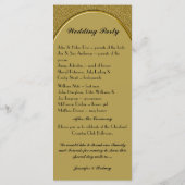 Zwart en Goud Wedding Program Rack Kaart (Achterkant)