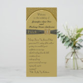 Zwart en Goud Wedding Program Rack Kaart (Staand voorkant)