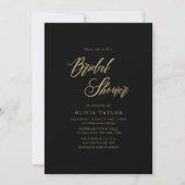 Zwart en Goud Whimsy Script Modern Vrijgezellenfee Kaart (Voorkant)