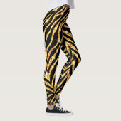 Zwart en Goud Zebra Print Leggings (Rechts)