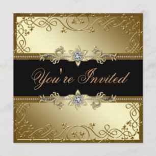 Zwart en Goud Zwart Stropdas Partij Kaart