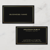 Zwart en goudberoeps elegant modern visitekaartje (Voorkant / Achterkant)