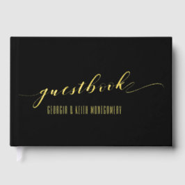Zwart en goudbruin gastenboek