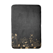 Zwart en gouddecoratief patroon badmat (Voorkant Verticaal)