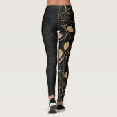 Zwart en gouddecoratief patroon leggings (Achterkant)