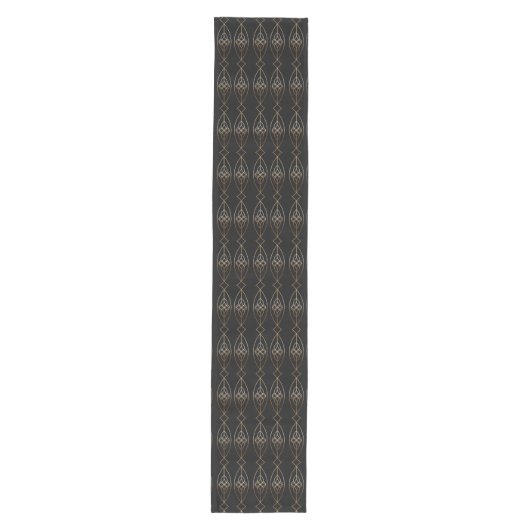 Zwart en gouddeo medium tafelloper (Voorkant)