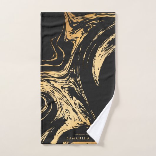 Zwart en gouden Abstract Bad Handdoek (Handdoek)