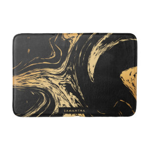 Zwart en gouden Abstract Badmat