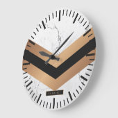 Zwart en gouden Abstracte Grote Klok (Hoek)