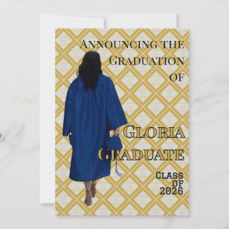 Zwart en Gouden Afstudeeraankondiging Uitnodiging