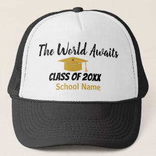 Zwart en gouden afstudeerklas van 2026 trucker pet