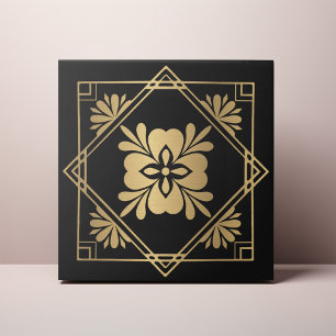 Zwart en gouden Art Deco Tegeltje