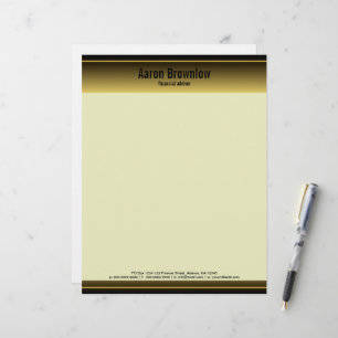 Zwart en Gouden Bars Accountant Zakelijk Letterhoo Briefhoofd