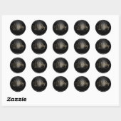 Zwart en gouden bruidbruinzegel ronde sticker (Vel)