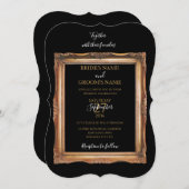 zwart en gouden bruiloft kaart (Voorkant / Achterkant)