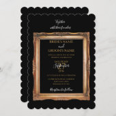 zwart en gouden bruiloft kaart (Voorkant / Achterkant)