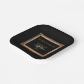 zwart en gouden bruiloft papieren bordje (Gebogen)