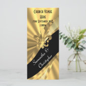 Zwart en gouden bruiloft programma (Staand voorkant)