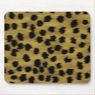 Zwart en gouden bruine Cheetah printpatroon. Muismat