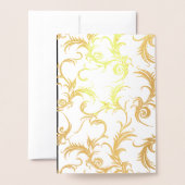 Zwart en Gouden Folie Swirls Bruiloft Uitnodiging (Met envelop)