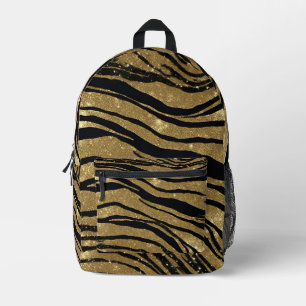Zwart en gouden glitter bedrukte rugzak