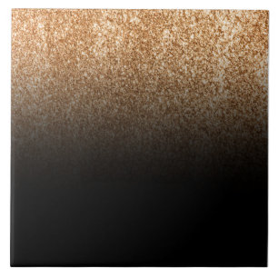 Zwart en Gouden Glitter Monogram Tegeltje