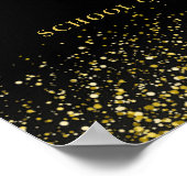 Zwart en gouden glitterschoolafstudeerwelcome bord poster (Hoek)