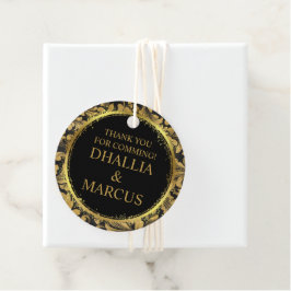 Zwart en gouden Gothic patroon Bedankjes Labels