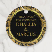 Zwart en gouden Gothic patroon Bedankjes Labels (Voorkant)