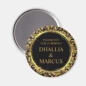 Zwart en gouden Gothic patroon Magneet (Voorkant / Achterkant)