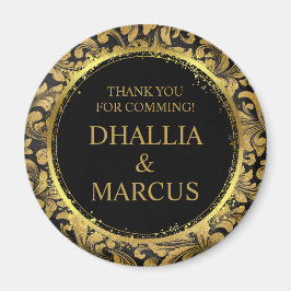 Zwart en gouden Gothic patroon Magneet