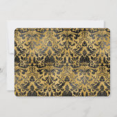 Zwart en gouden Gothic patroon Save The Date (Achterkant)