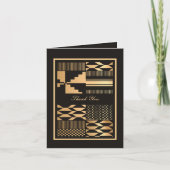 Zwart en gouden Kente Bedankkaart (Voorkant)