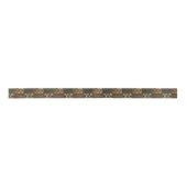 Zwart en Gouden Kente Print Satin Ribbon Lint (Voorkant)