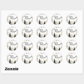Zwart en Gouden Kerstvakantie Ronde Sticker (Vel)