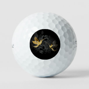 Zwart en gouden kolibrie golfballen