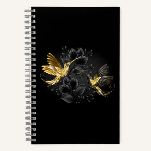 Zwart en gouden kolibrie notitieboek