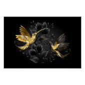Zwart en gouden kolibrie perfect poster (Voorkant)